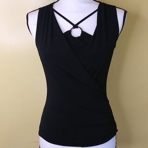 I.N. Black Sleeveless Blouse Size M